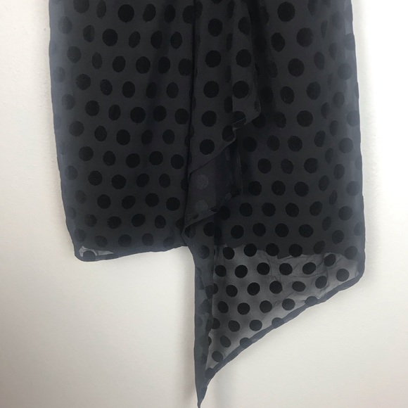 Bardot Black Velvet Polka Dot Strapless Dress - Picture 5 of 8